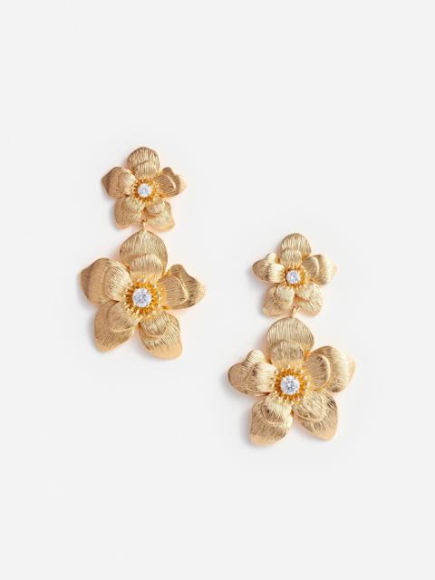 self-portrait Gold Flower Tiered Earrings