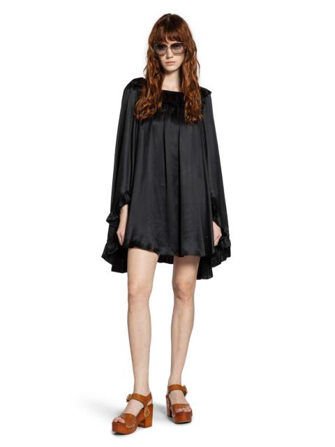 Chloé Pleated Mini Dress In Silk Satin