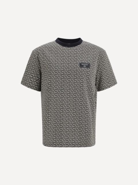 Balmain Jacquard T-shirt with PB labyrinth monogram