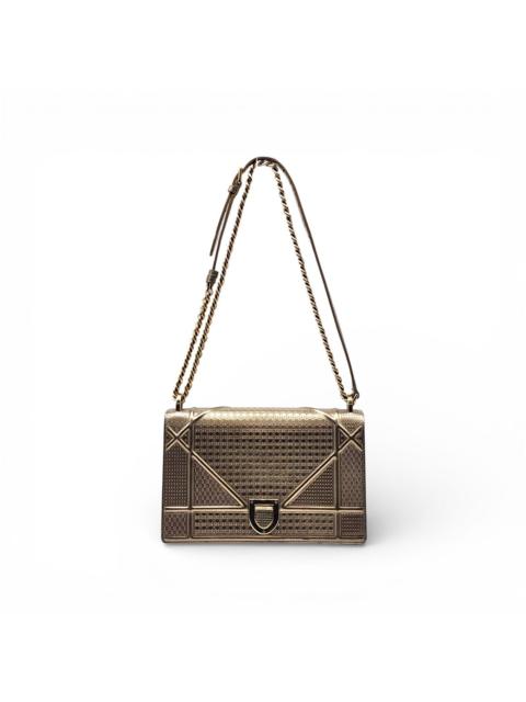 Dior Diorama Leather Metallic Gold Chain Shoulder Flap Bag