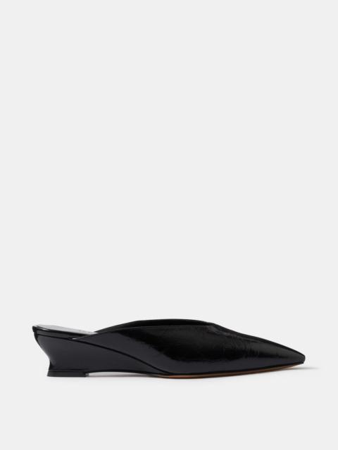 LE MONDE BÉRYL Victoria Micro Wedge Mule / Black Naplack Leather