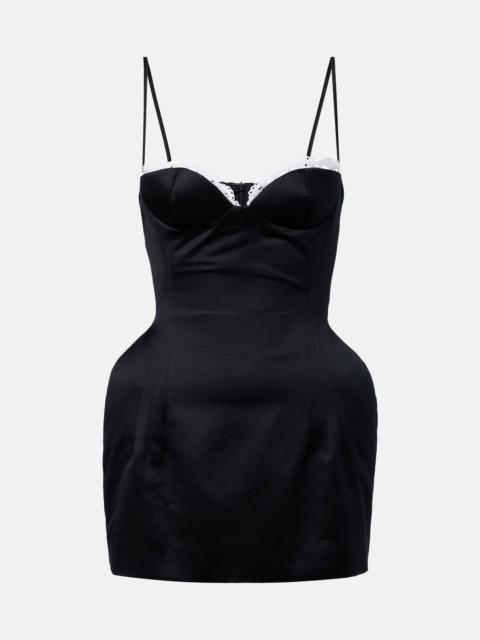 MAGDA BUTRYM Crochet-trimmed cotton bustier dress