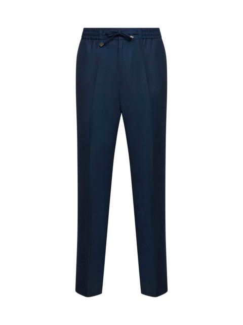 Etro Etro Men Blue Wool And Linen Jogger Trousers