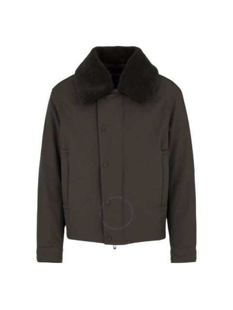 EMPORIO ARMANI Emporio Armani Shearling Collar Nylon Twill Jacket