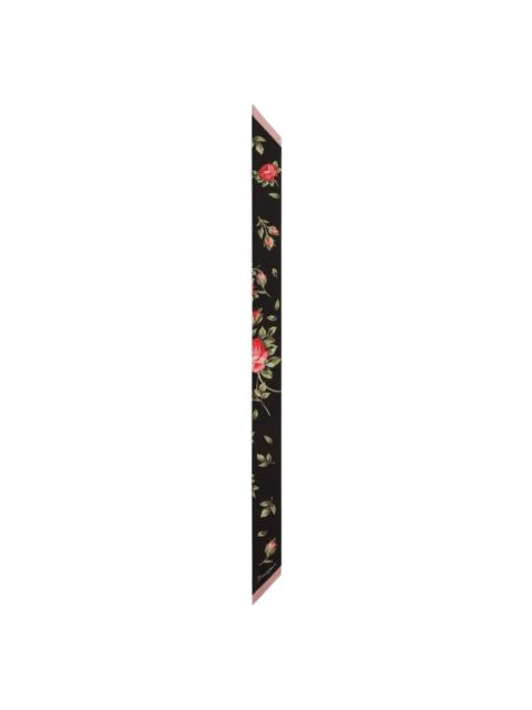 Dolce & Gabbana Roses bouquet print silk foulard
