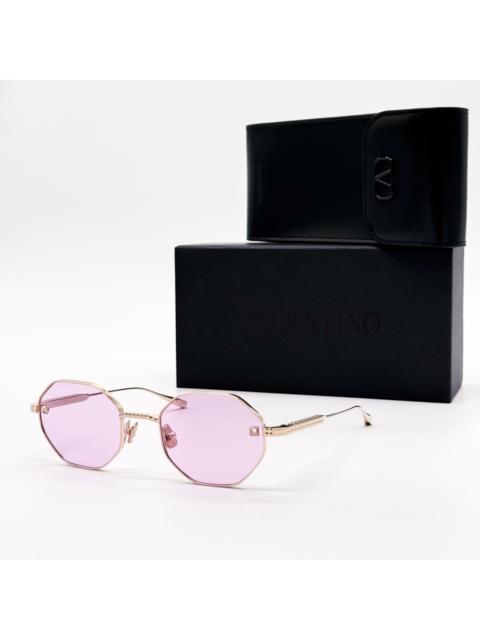 Valentino NEW VALENTINO V-STUD VLX-122A SUNGLASSES GEOMETRIC WOMEN GOL