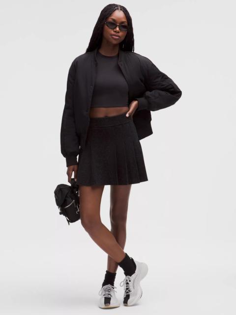 lululemon Ribbed Merino Wool Mid-Rise Pleated Skirt