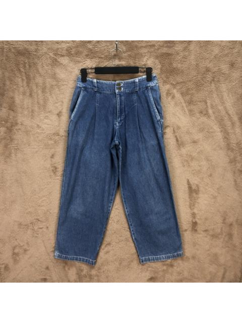 Other Designers Issey Miyake - ISSEY MIYAKE ICONIC CARE LABEL CROPPED DENIM PANTS #5638-201