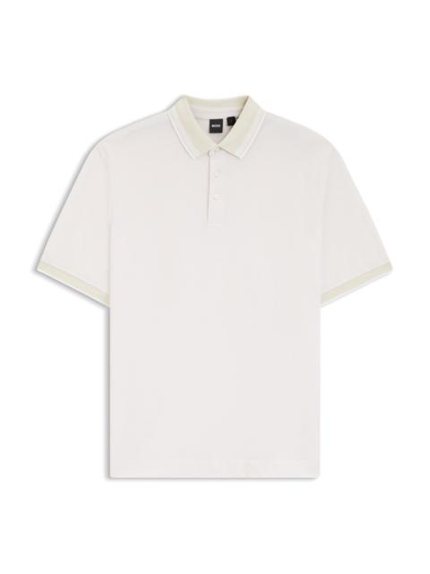 BOSS OXFORD COTTON-PIQUÉ POLO SHIRT WITH LOGO DETAIL