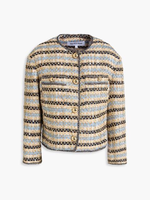 VERONICA BEARD Sumira striped metallic tweed jacket