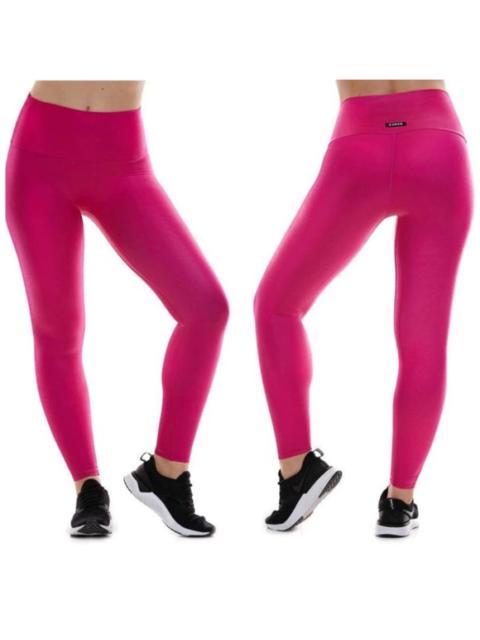 K-DEER Polished Hi-Luxe Shiny Fuchsia 7/8 Sneaker Length Leggings