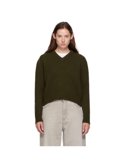 &DAUGHTER Green Glenn V-Neck Sweater