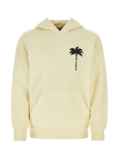 Palm Angels Man Cream Cotton Sweatshirt