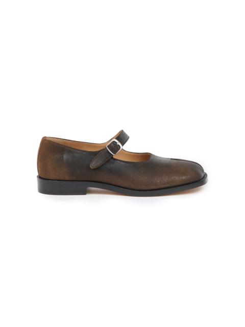 Maison Margiela Tabi Leather Mary Jane Flats brown