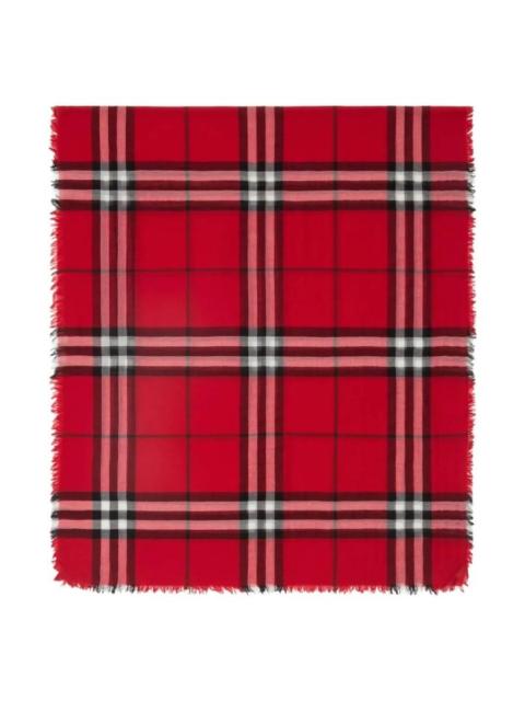 Burberry Burberry Wide Check Wool Fringed Scarf