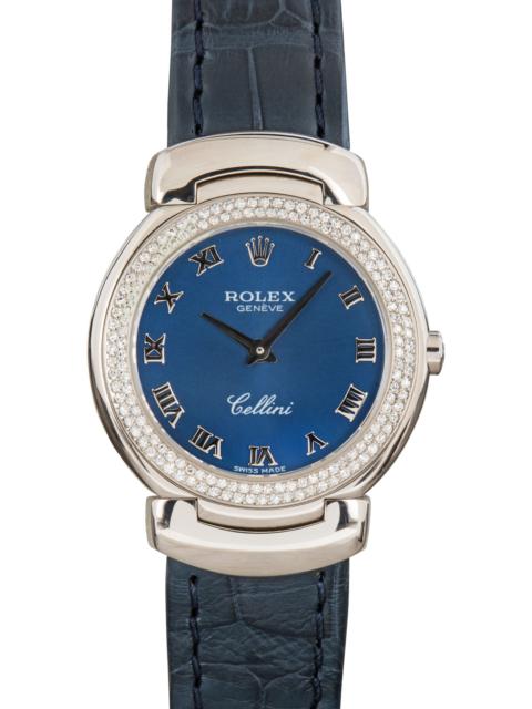 ROLEX Ladies Rolex Cellini White Gold 6671 Blue Dial
