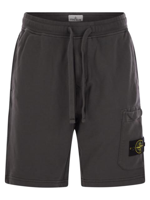 Stone Island Men Cargo Bermuda Shorts With Pockets And Drawstring Waistband