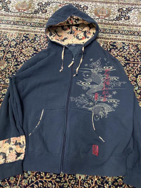 Other Designers Japanese Brand - Seku By Studio Hiro Japanese Classic Koi Zipper Hoodie
