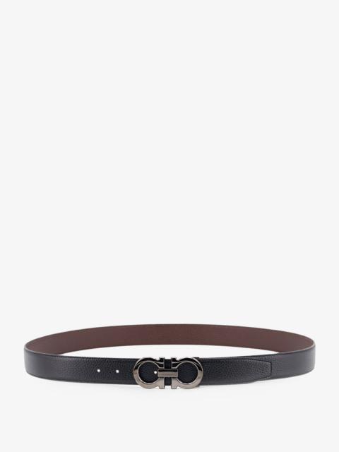 FERRAGAMO Ferragamo Men Reversible Hammered Leather Belt