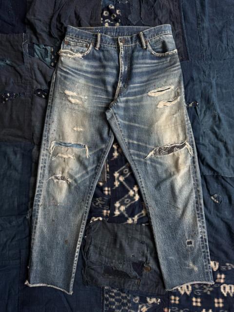 visvim visvim 20AW ICT Journeyman Pants (Tacked Crash) – Black Bandana-Patch Denim Jeans