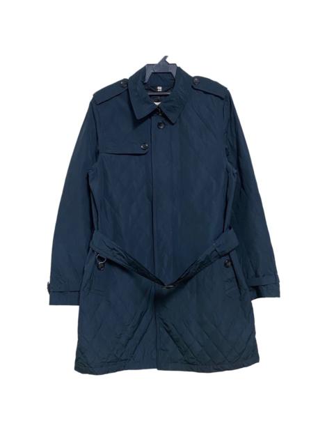 Burberry Burberry London Quilted Navy Trench Coat Belted