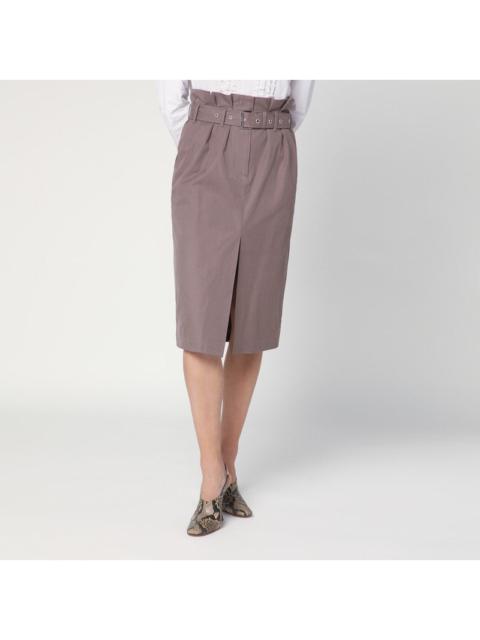 Dries Van Noten Taupe Skirt In Cotton With Belt Women