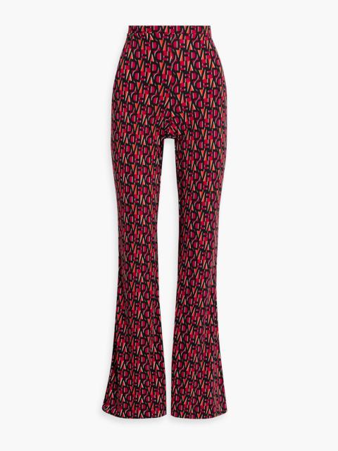 DIANE VON FURSTENBERG Printed stretch-jersey flared pants