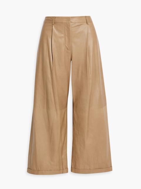 TWP Houston St. cropped pleated leather wide-leg pants