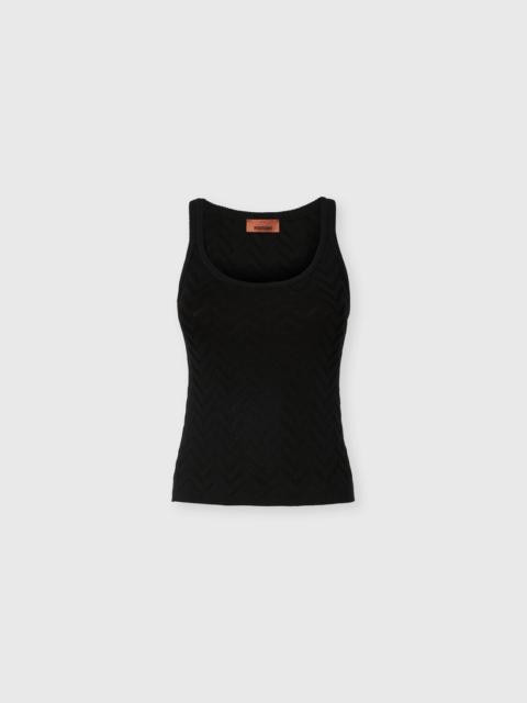 Missoni Stretch Chevron Cotton and Viscose Tank Top
