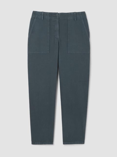 EILEEN FISHER Garment-Dyed Utility Cotton Tapered Pant