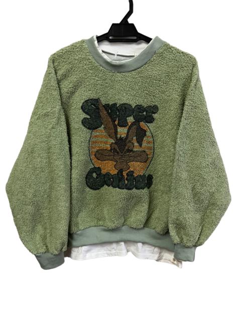Other Designers Vintage - Vintage Wild E Coyote Super Genius Baggy Fleece Deep Pile