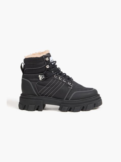 GANNI Quilted canvas hiking boots