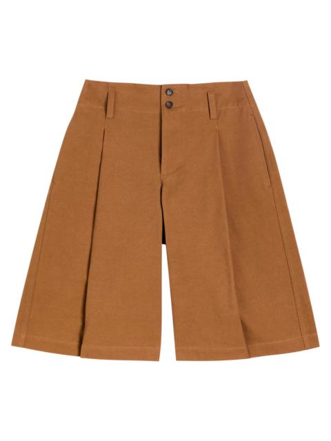 Chloé Chloe Pleated Canvas Shorts