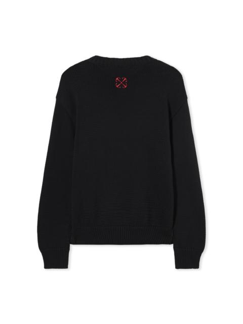 Off-White Sphere Logo Chunky Knit Crewneck Sweater