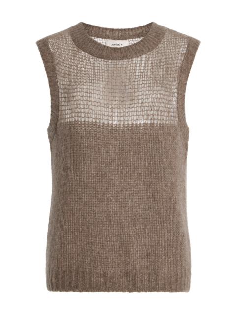 LISA YANG Darcia Cashmere-Silk Top brown