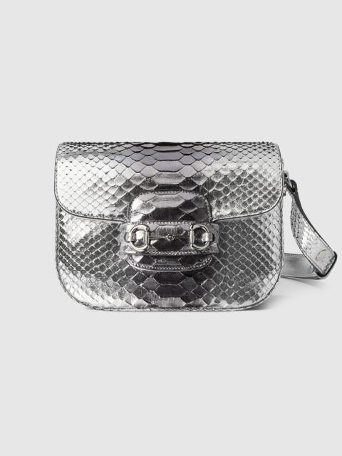 GUCCI Gucci Horsebit 1955 Aura python mini shoulder bag