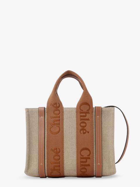 Chloé Chloe' Woody Linen And Leather Tote Bag