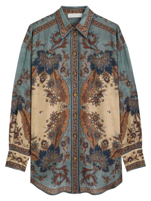 Zimmermann Ascension Manstyle Printed Silk Shirt