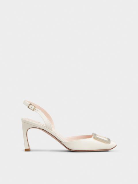 Roger Vivier Trompette Metal Buckle Slingback Pumps in Patent Leather