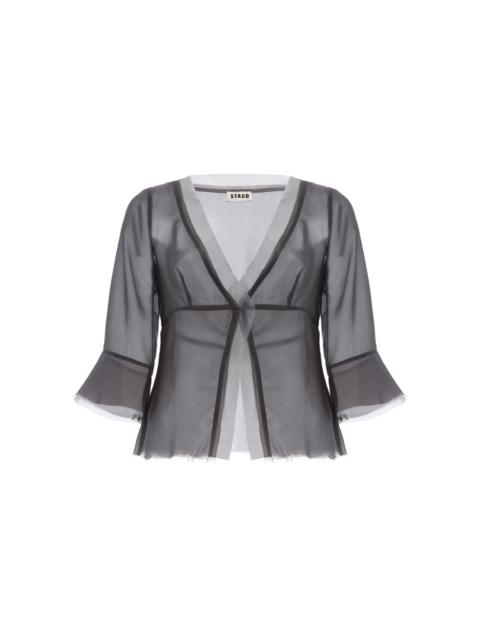 STAUD Jenny Silk Top grey