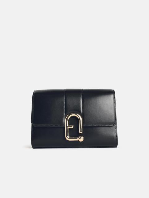 FURLA 'URBAN S' BLACK LEATHER CROSSBODY BAG