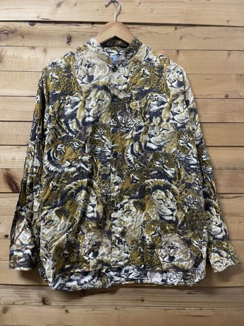 KENZO Vintage kenzo art lion and tiger full print shirt