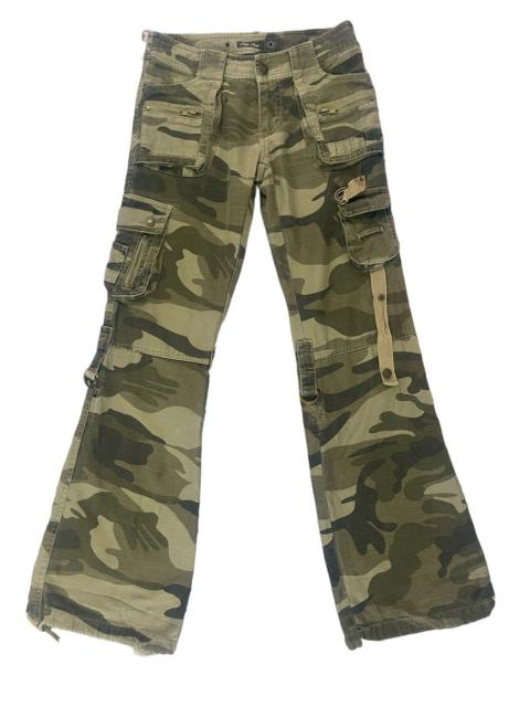 Other Designers CAMOUFLAGE BONDAGE FLARE CARGO PANTS IF SIX WAS NINE INSPIRE