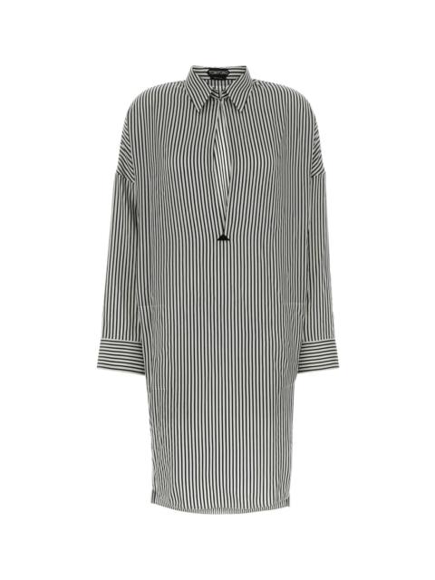 TOM FORD Embroidered Silk Shirt Dress