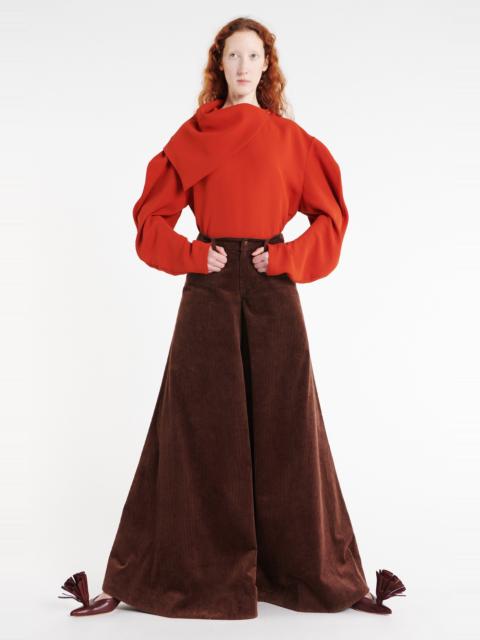 A.W.A.K.E. MODE DRAPED COLLAR TOP TERRACOTTA