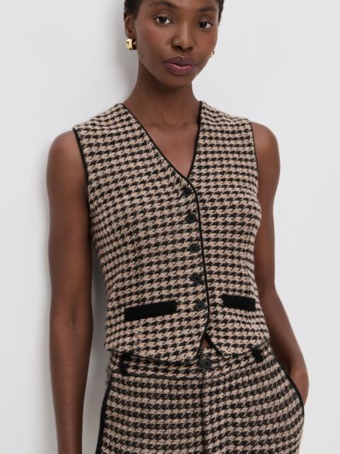 GUEST IN RESIDENCE Houndstooth Tailored Cashmere Vest