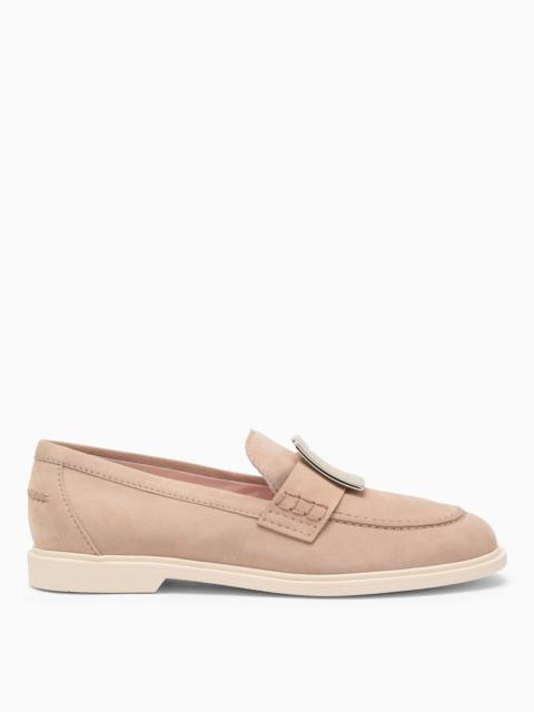 Roger Vivier Beige Leather Loafer Metal Buckle Women