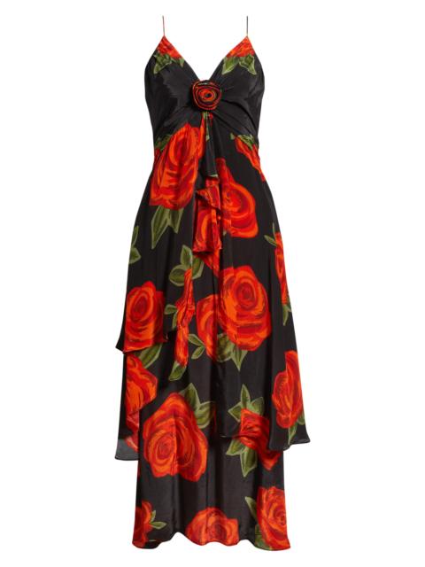 FARM RIO FARM Rio Latin Roses Floral Dress in Latin Roses Black at Nordstrom