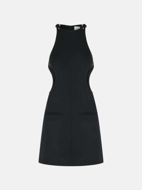 courrèges BLACK WOOL BLEND DRESS
