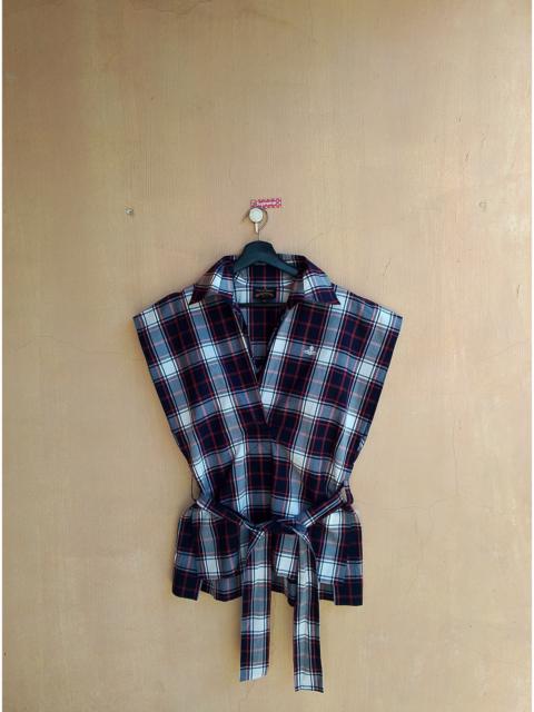 Vivienne Westwood Authentic Vivienne Westwood Belted Sleeveless Plaid Blouse